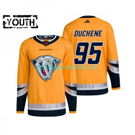 Nashville Predators Matt Duchene 59 Adidas 2022-2023 Reverse Retro 2.0 Geel Authentic Shirt - Kinderen